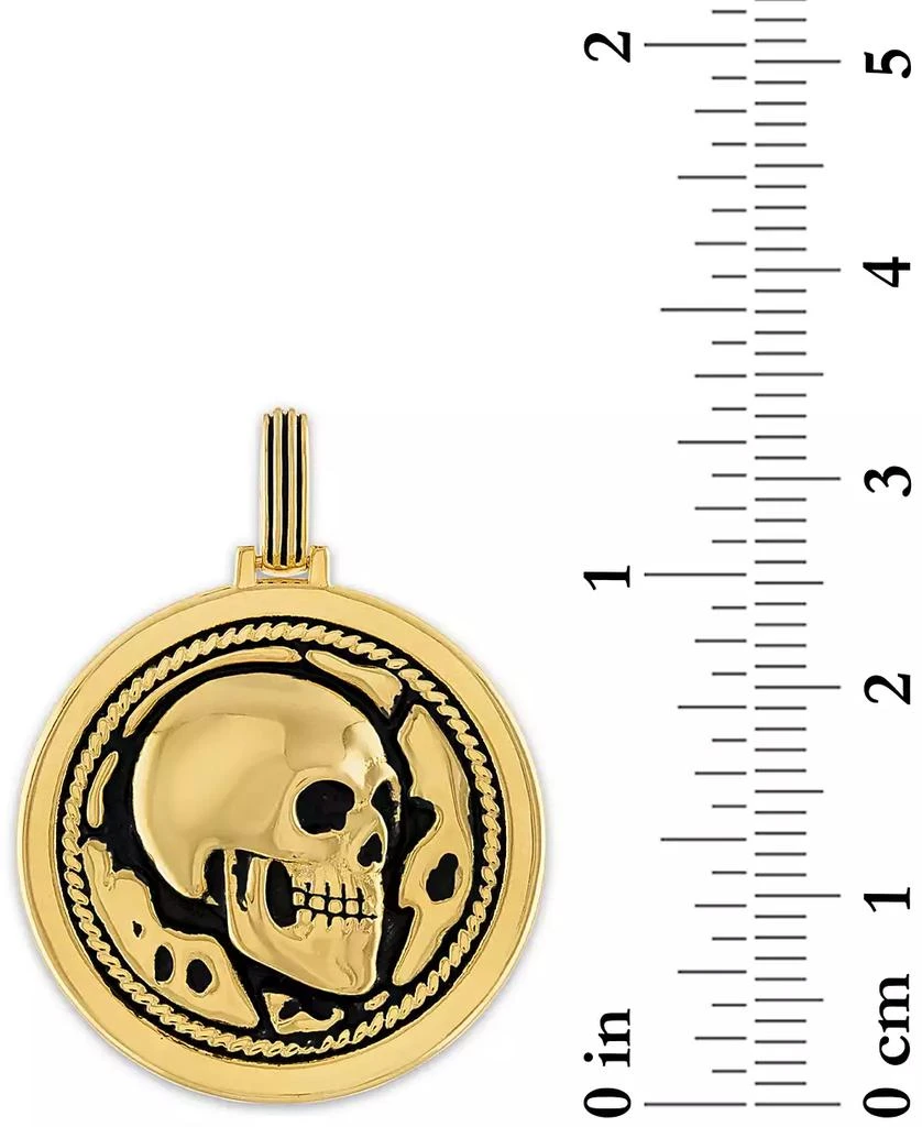 商品Esquire Men's Jewelry|Skull Disc Pendant in 14k Gold-Plated Sterling Silver, Created for Macy's,价格¥951,第3张图片详细描述
