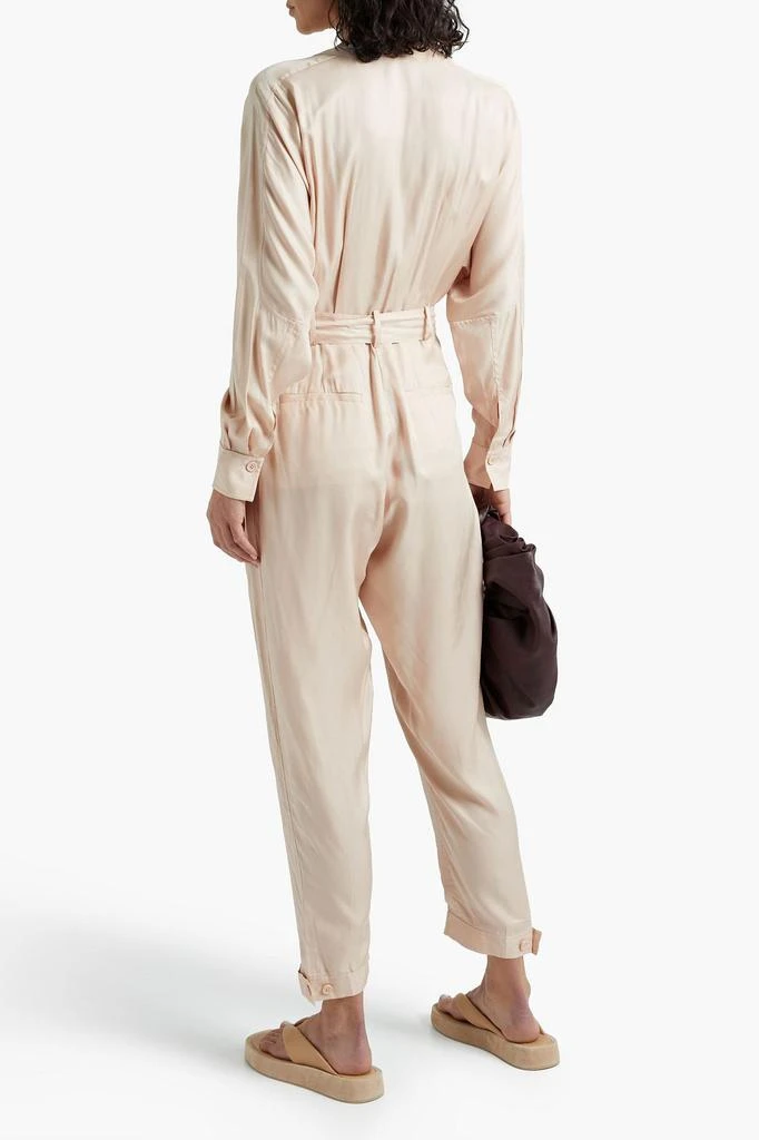 商品Equipment|Pommine belted pleated satin jumpsuit,价格¥611,第1张图片