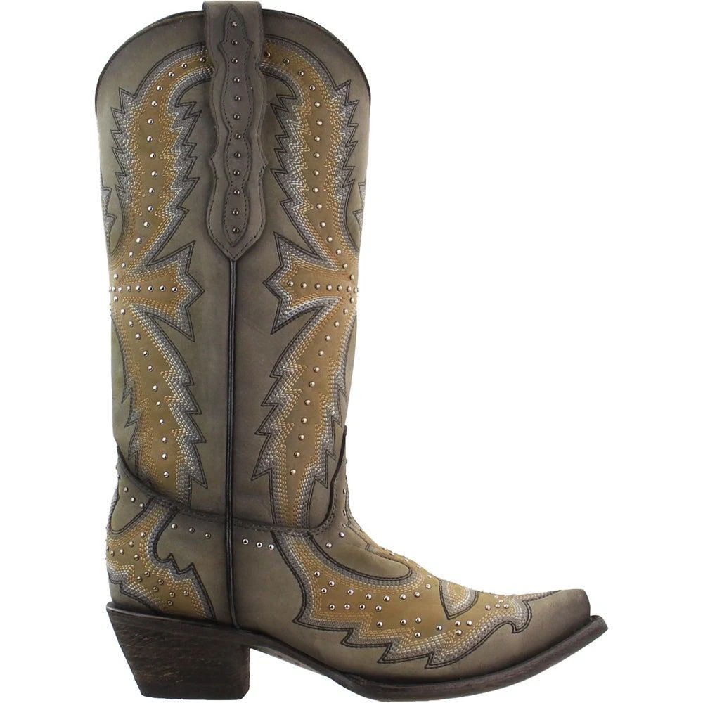 商品Corral Boots|Two Toned Tooled-Inlay  Snip Toe Cowboy Boots,价格¥1363,第1张图片