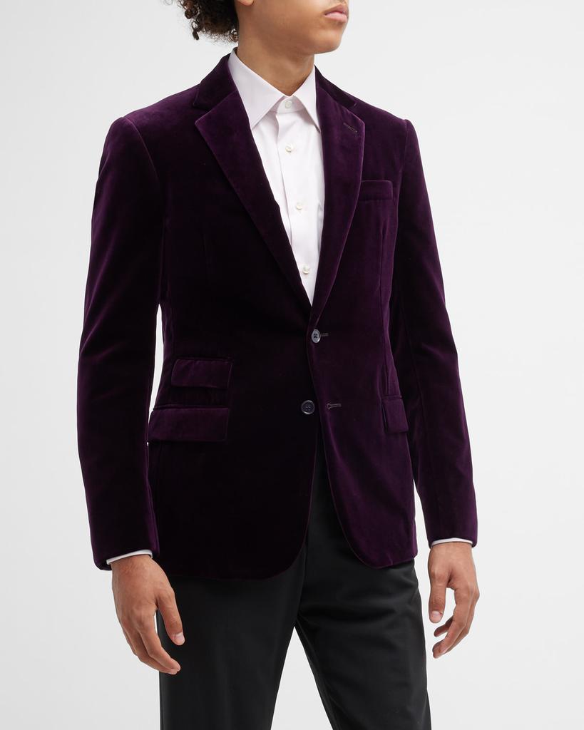 商品Ralph Lauren|Men's Kent Double-Breasted Velvet Dinner Jacket,价格¥19816,第1张图片