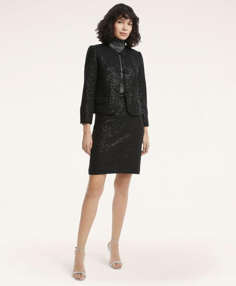 商品Brooks Brothers|Wool Blend Sequin A-Line Skirt,价格¥1005,第1张图片