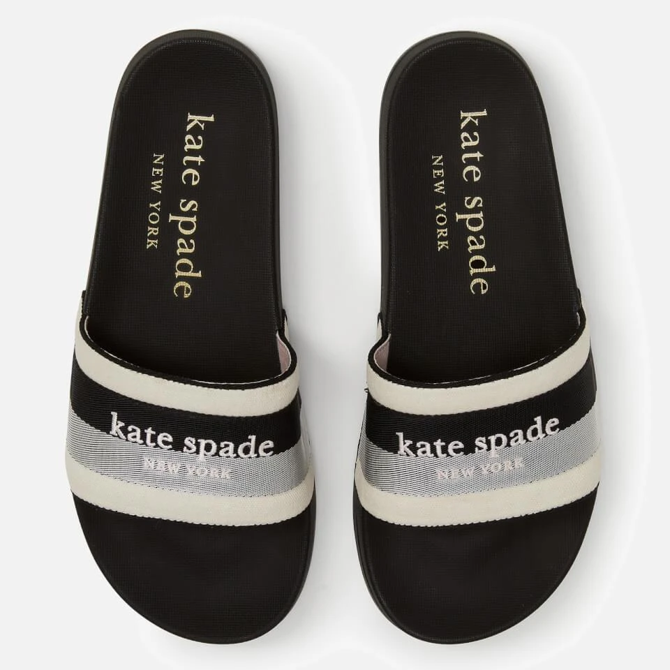 商品Kate Spade|KATE SPADE NEW YORK WOMEN'S BUTTERCUP SLIDE SANDALS - PARCHMENT/BLACK,价格¥160,第2张图片详细描述