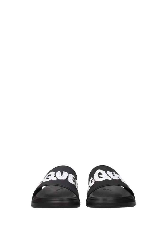 Slippers and clogs Rubber Black White商品第3张图片规格展示