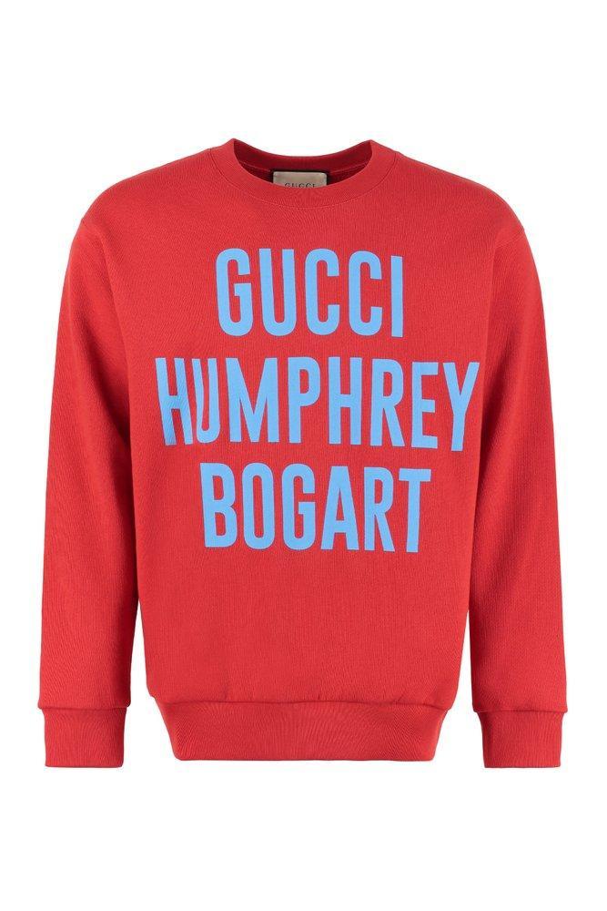 商品Gucci|Gucci Humphrey Bogart Print Crewneck Sweatshirt,价格¥5471,第1张图片