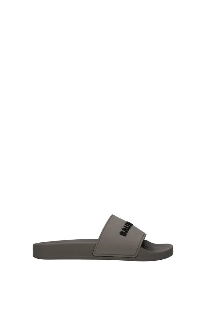 商品Balenciaga|Slippers and clogs Rubber Gray Black,价格¥2084,第1张图片