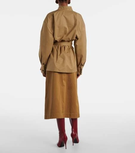 商品Yves Saint Laurent|束带棉质哔叽面料罩衫裙,价格¥17211,第3张图片详细描述