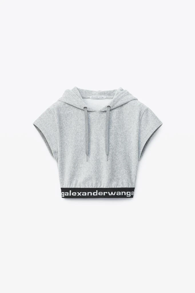 商品Alexander Wang|CAP SLEEVE HOODIE IN STRETCH CORDUROY,价格¥879,第3张图片详细描述