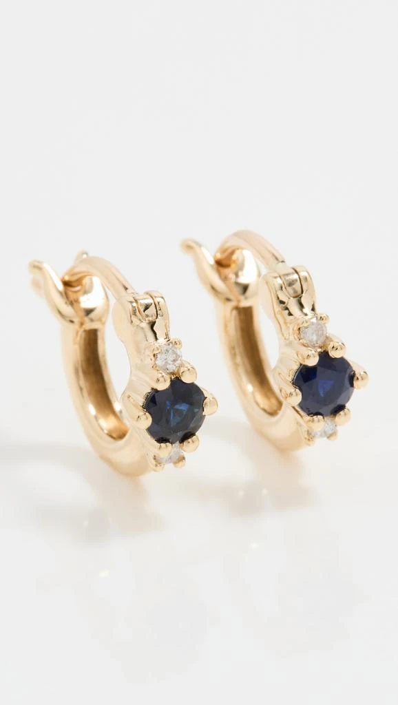 商品Adina Reyter|Adina Reyter Sapphire + Diamond Trio Huggie Hoops,价格¥5850,第2张图片详细描述