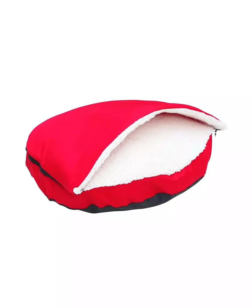 Happycare Textiles Durable Oxford to Sherpa Pet Cave and Round Pet Bed with Removable Top and Insert 商品