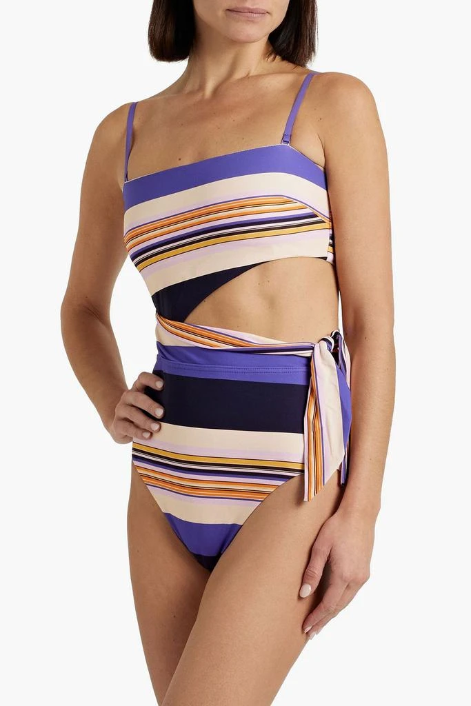 商品Zimmermann|Cutout striped bandeau swimsuit,价格¥674,第5张图片详细描述