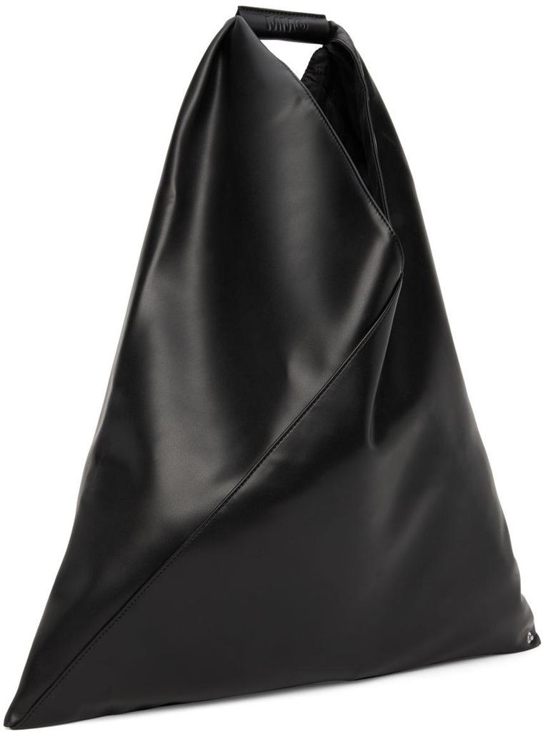Black Faux-Leather Triangle Tote商品第2张图片规格展示