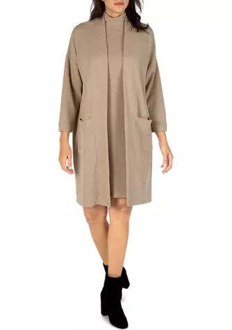 商品Sandra Darren|Darren Womens 2 Piece Jacket Cardigan Knit Dress  Set,价格¥536,第1张图片