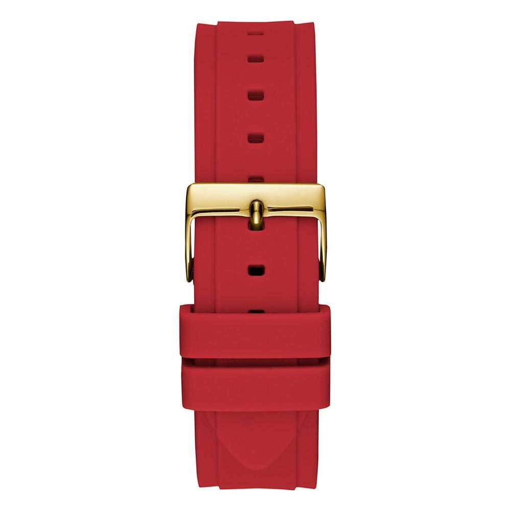 商品GUESS|Women's Glitz Red Silicone Strap Multi-Function Watch, 38mm,价格¥1021,第4张图片详细描述