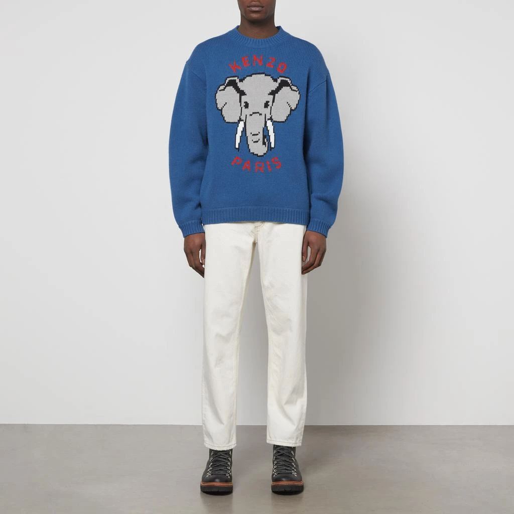 商品Kenzo|KENZO Pixel Elephant Intarsia-Knit Wool-Knit Jumper,价格¥1344,第3张图片详细描述