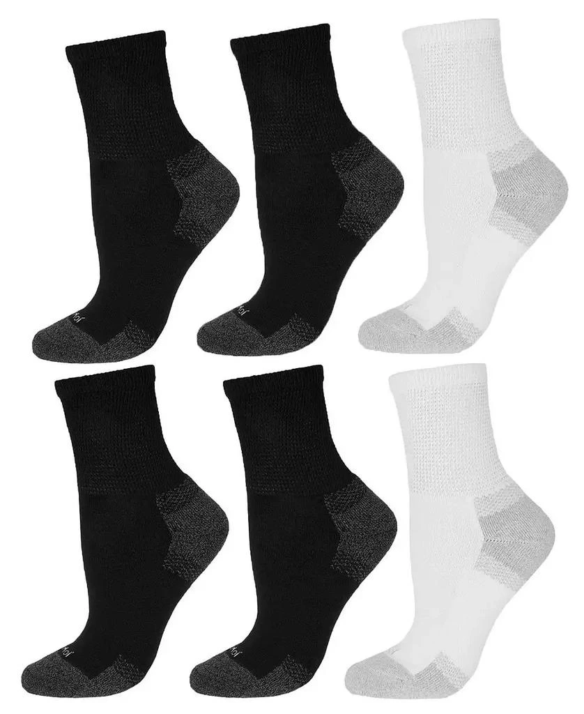 商品Memoi|Men's Diabetic Half Cushion Quarter 6 Pair Pack Socks,价格¥214,第1张图片