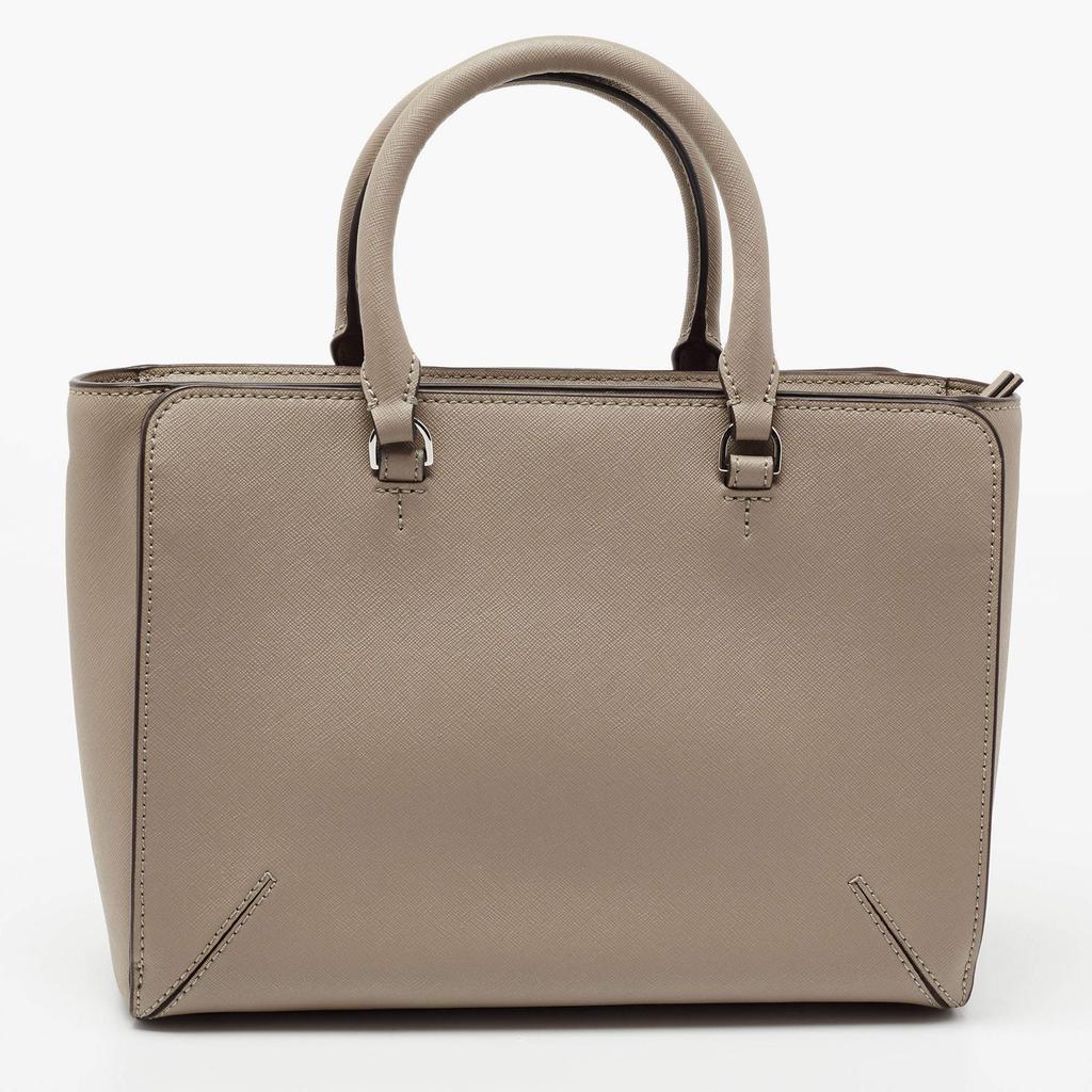 商品[二手商品] Tory Burch|Tory Burch Grey Saffiano Leather Robinson Top Zip Tote,价格¥2440,第6张图片详细描述