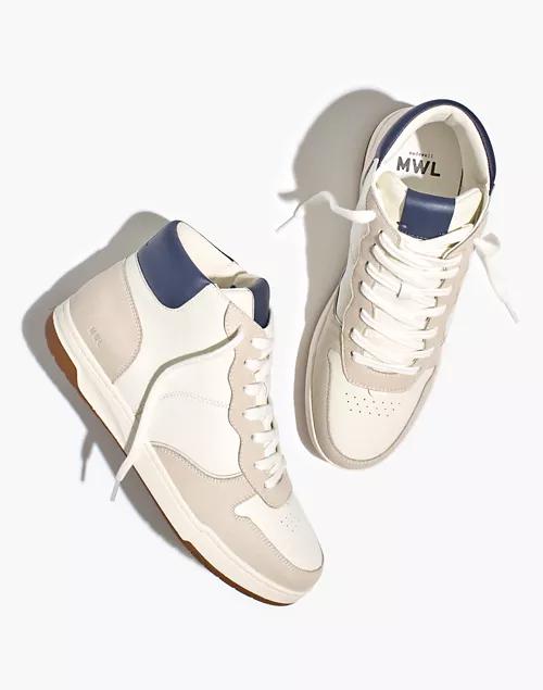 Court High-Top Sneakers in All White商品第5张图片规格展示