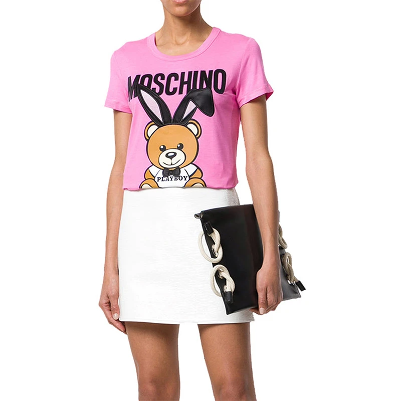 Moschino 莫斯奇诺 女士粉红色小熊短袖T恤 EV0702-0544-1208 商品