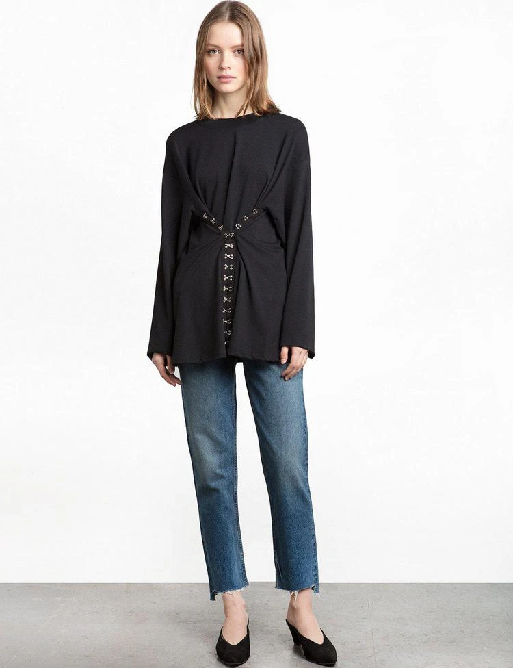 商品Pixie Market|Corset Hook Black Long Sleeve Tee,价格¥303,第1张图片