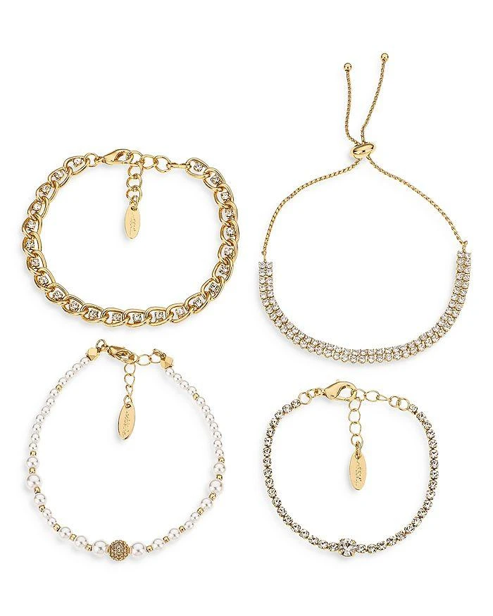 商品Ettika Jewelry|Ultimate Imitation Pearl & Embellished Mixed Bracelets in 18K Gold Plate, Set of 4,价格¥563,第1张图片详细描述