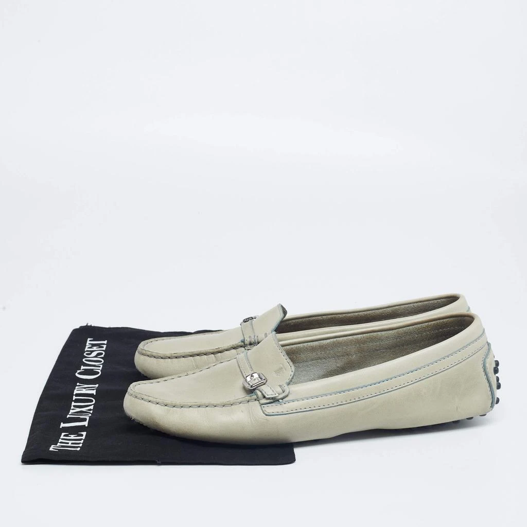 Tod's Olive Green Leather Slip On Loafers Size 39.5 商品