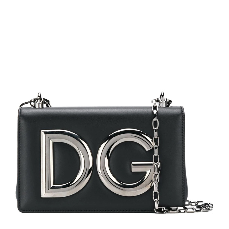 Dolce&Gabbana 杜嘉班纳 女士黑色LOGO翻盖链条包单肩包 BB6498-AI198-80999商品第1张图片规格展示