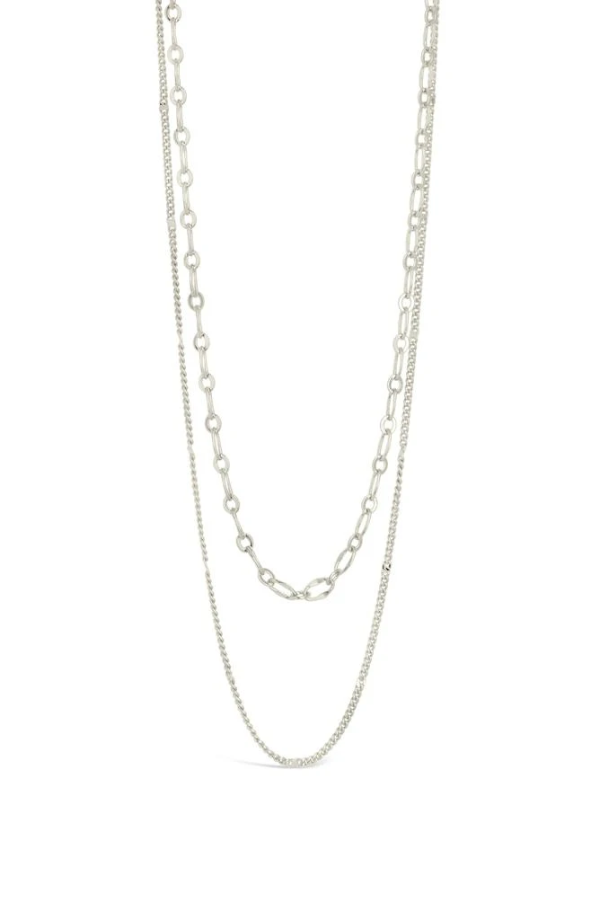 商品Sterling Forever|Serenity Mixed Chain Necklace,价格¥51,第3张图片详细描述