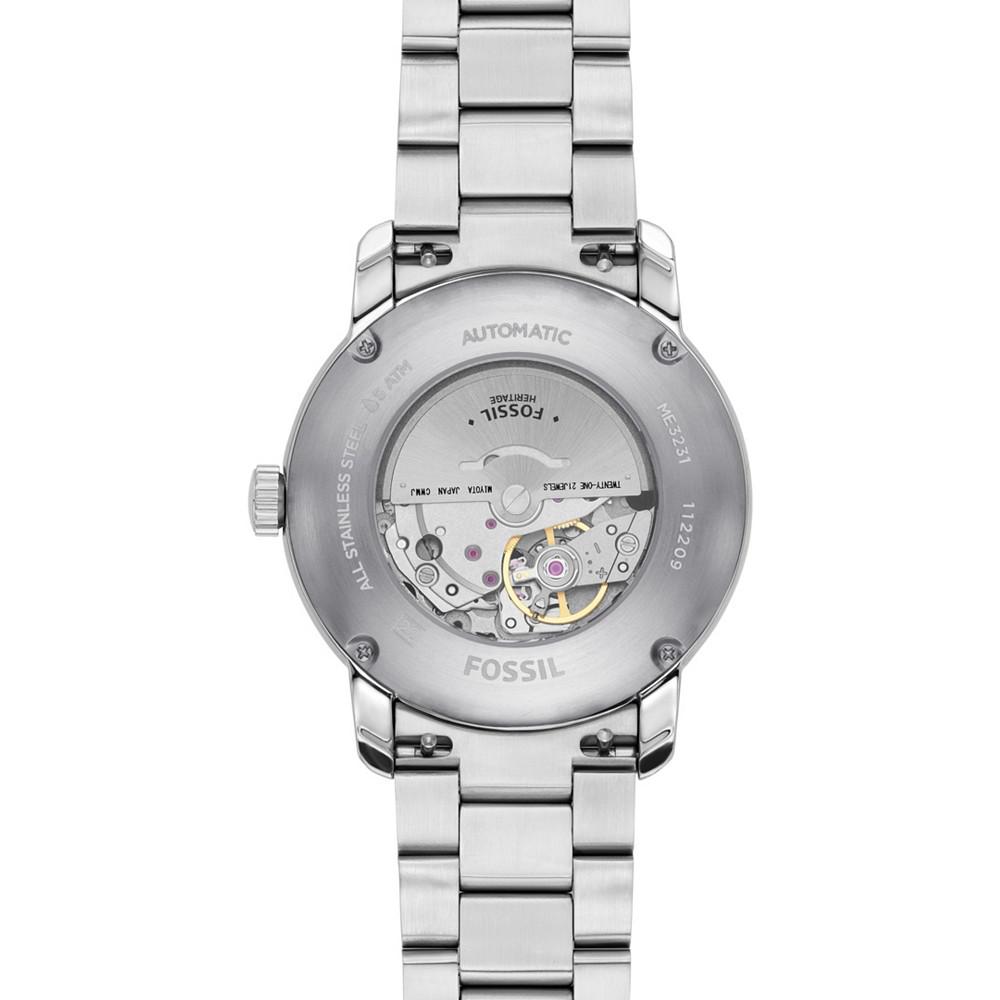 Men's Heritage Automatic Silver-Tone Stainless Steel Bracelet Watch 43mm商品第4张图片规格展示