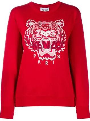 Kenzo Ladies Cherry Tiger Embroidered Sweatshirt, Size Small商品第1张图片规格展示
