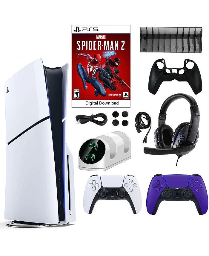 商品SONY|PS5 Spider Man 2 Console with Extra Purple Dualsense Controller and Accessories Kit,价格¥6058,第1张图片