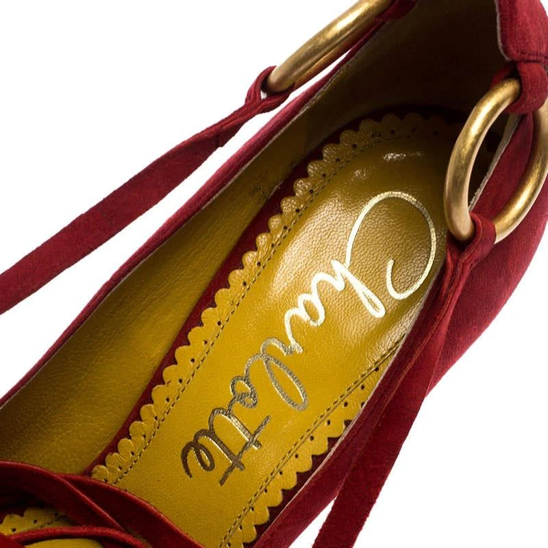 Charlotte Olympia Red Suede Sabine Wrap Pumps Size 36 商品