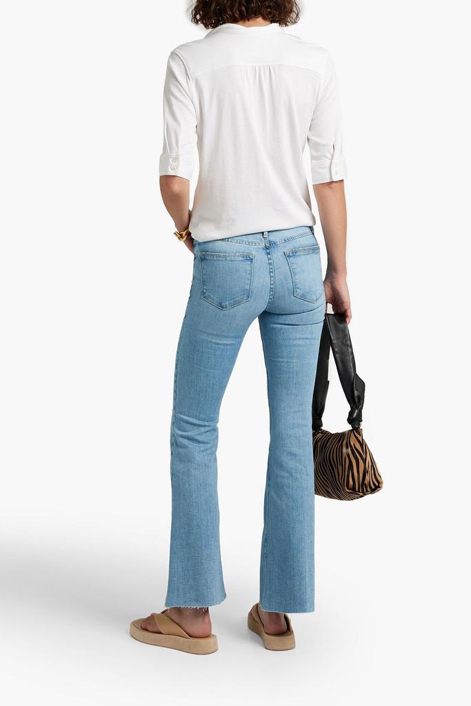 Le Pixie distressed high-rise flared jeans商品第1张图片规格展示