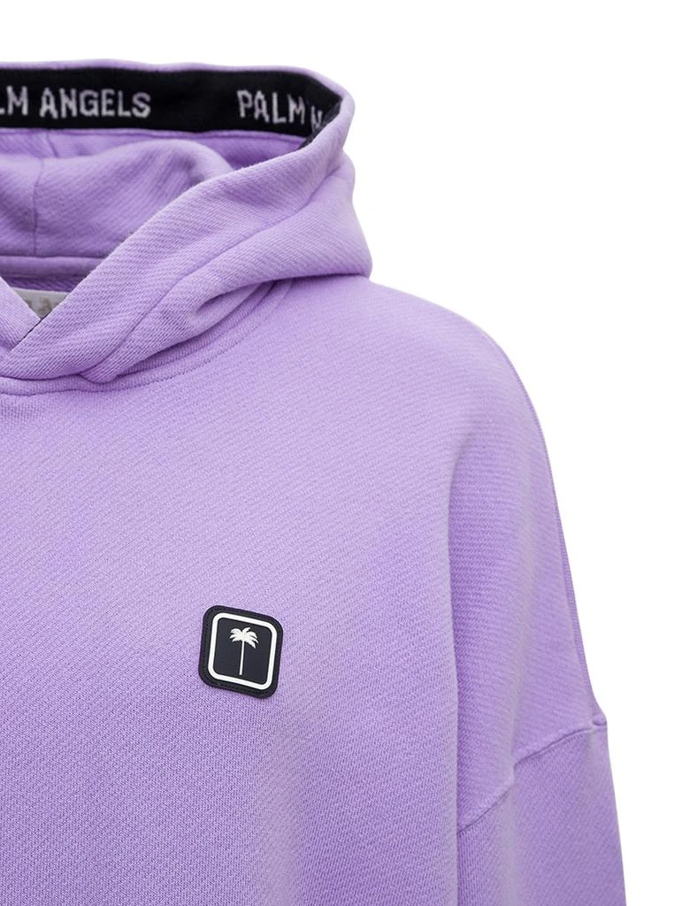 商品Palm Angels|Lilac Cotton Hoodie with front Palm Logo,价格¥4779,第3张图片详细描述