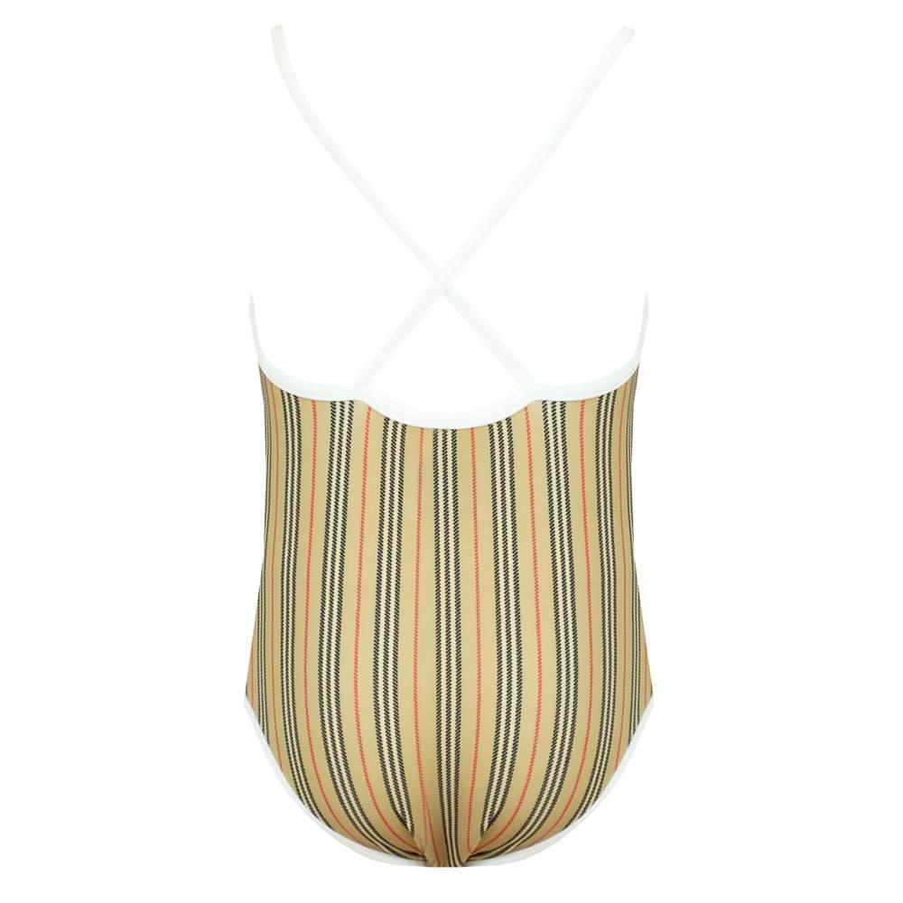 商品Burberry|Beige Stripe Mini Sandie Swimsuit,价格¥935,第4张图片详细描述