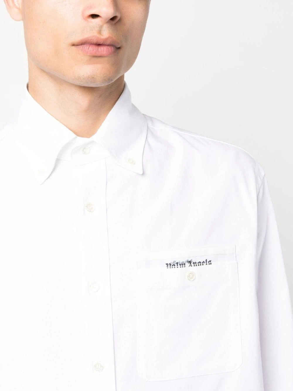 商品Palm Angels|Palm Angels 男士衬衫 PMGE012E23FAB0010110 白色,价格¥2956,第5张图片详细描述