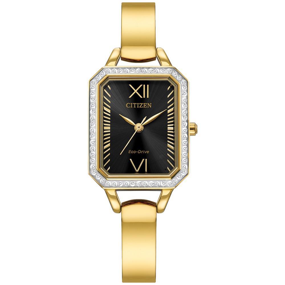 商品Citizen|Eco-Drive Women's Crystal Gold-Tone Stainless Steel Bangle Bracelet Watch 23mm,价格¥1629,第1张图片