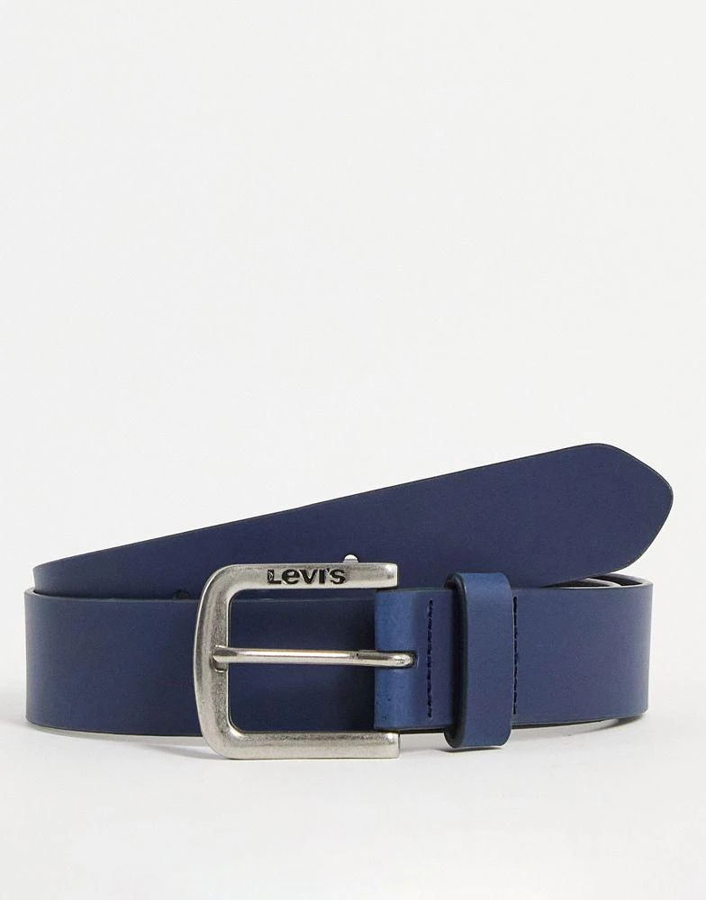 商品Levi's|Levi's seine leather belt in navy,价格¥244,第1张图片