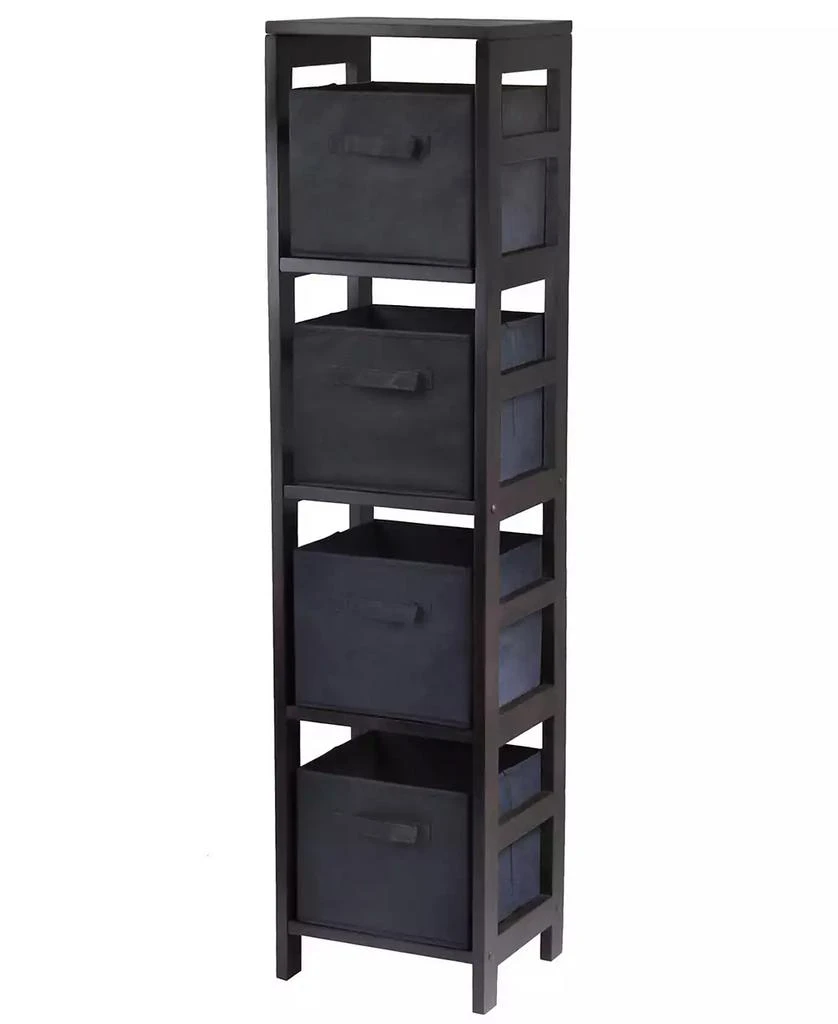 商品Winsome|Capri 4-Section N Storage Shelf with 4 Foldable Fabric Baskets,价格¥889,第1张图片