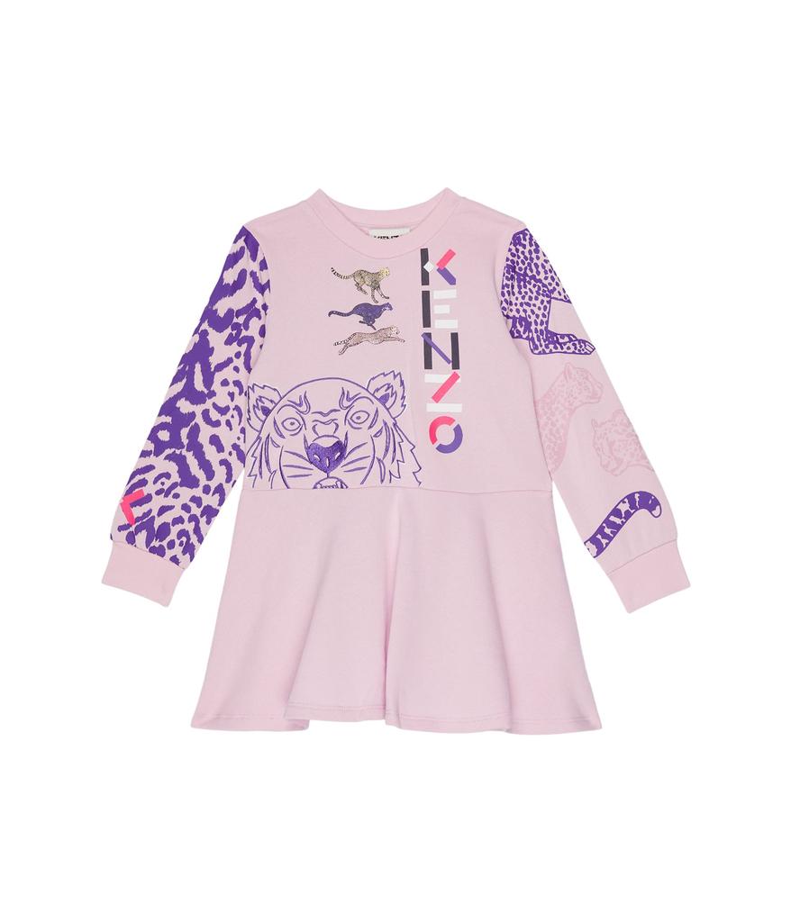 Cheetah Print Long Sleeve Dress (Toddler/Little Kids)商品第1张图片规格展示