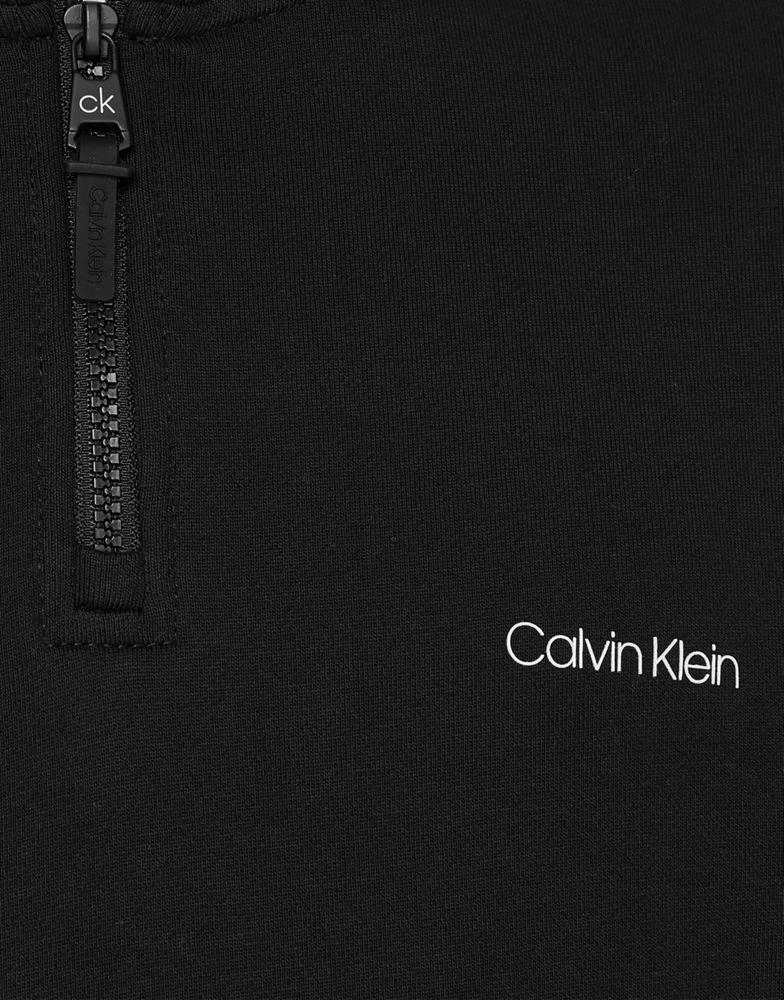 商品Calvin Klein|Calvin Klein small chest logo half zip sweatshirt in black,价格¥479,第4张图片详细描述