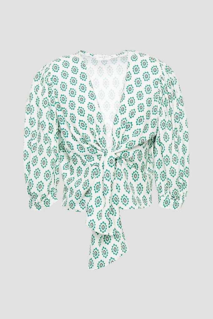 商品Sandro|Namal knotted printed woven top,价格¥818,第5张图片详细描述