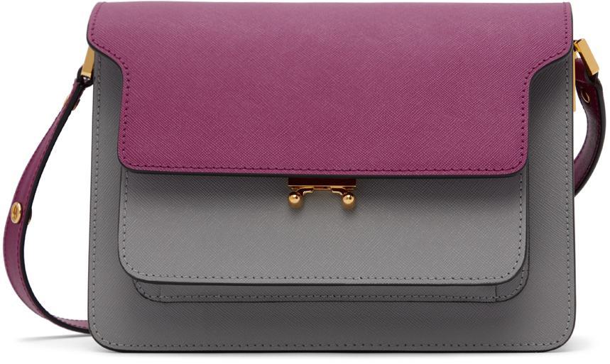 商品Marni|紫色 & 棕色中号 Trunk 单肩包,价格¥11359,第1张图片