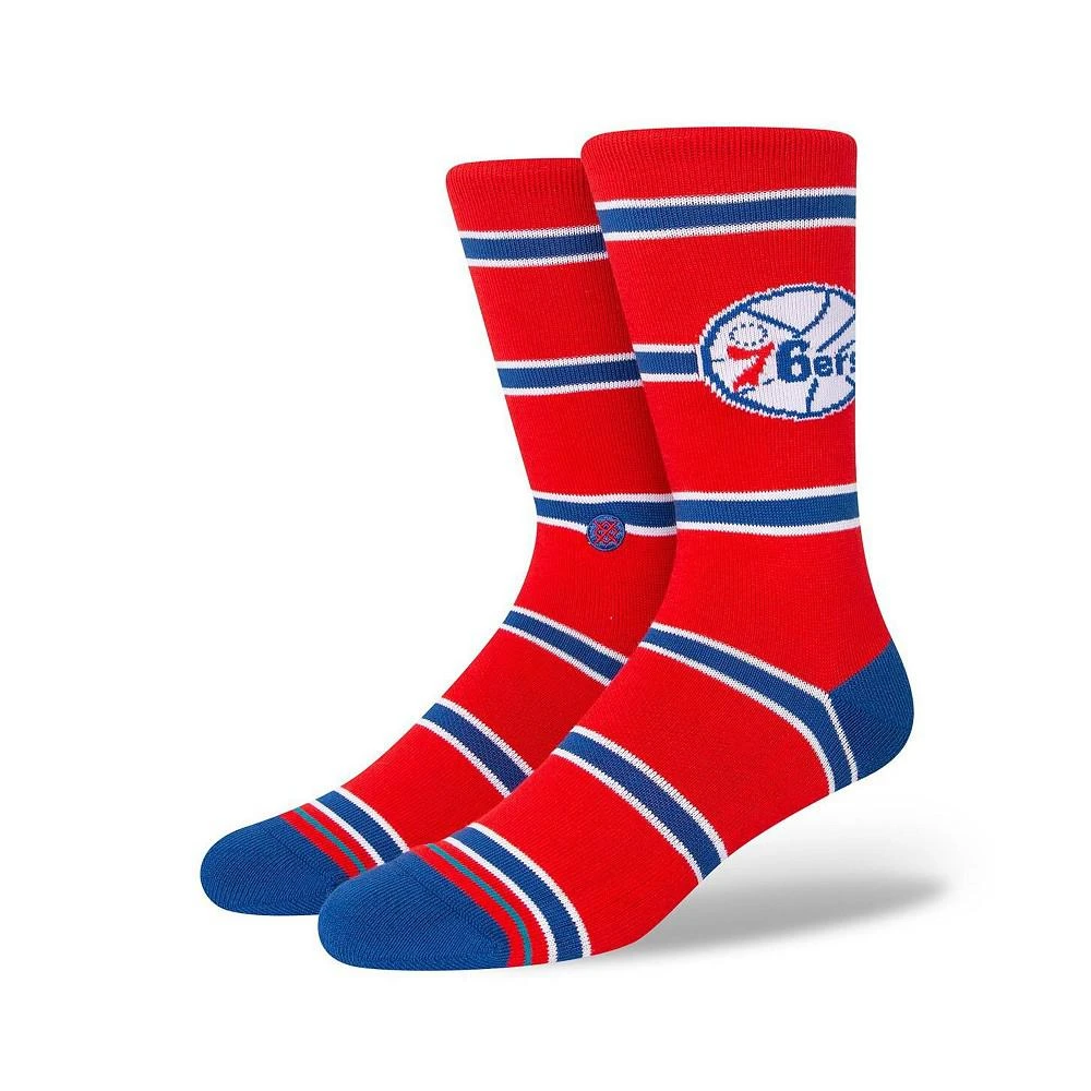 商品Stance|Men's Philadelphia 76ers Hardwood Classics Stripes Crew Socks,价格¥151,第1张图片