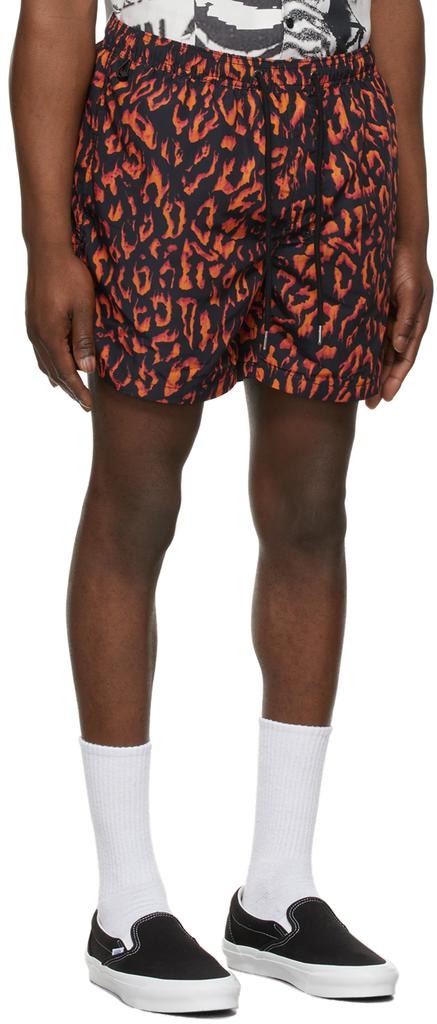 Black & Orange Fire Shorts商品第2张图片规格展示