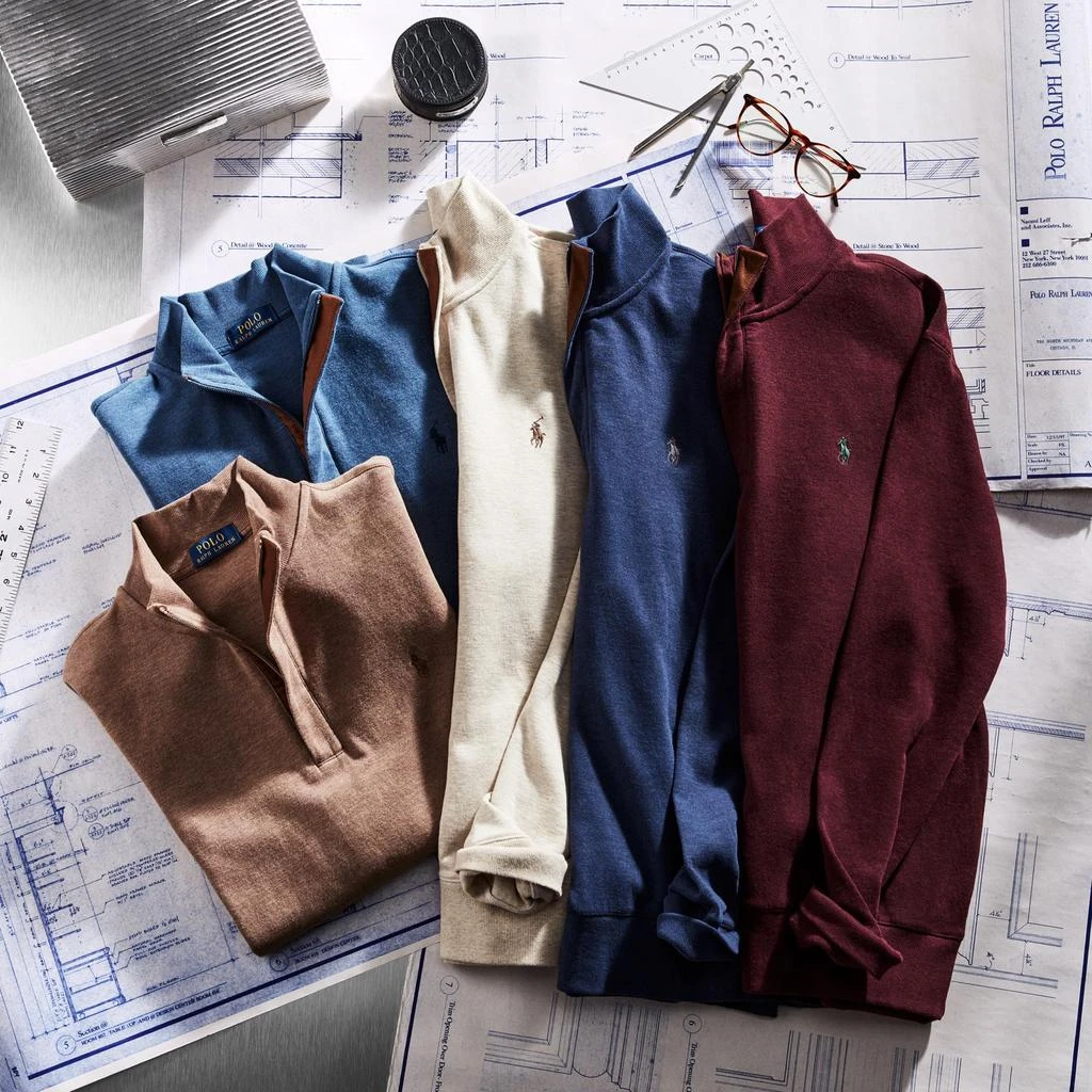 商品Ralph Lauren|Long Sleeve Lux Jersey Quarter Zip Pullover,价格¥518,第5张图片详细描述