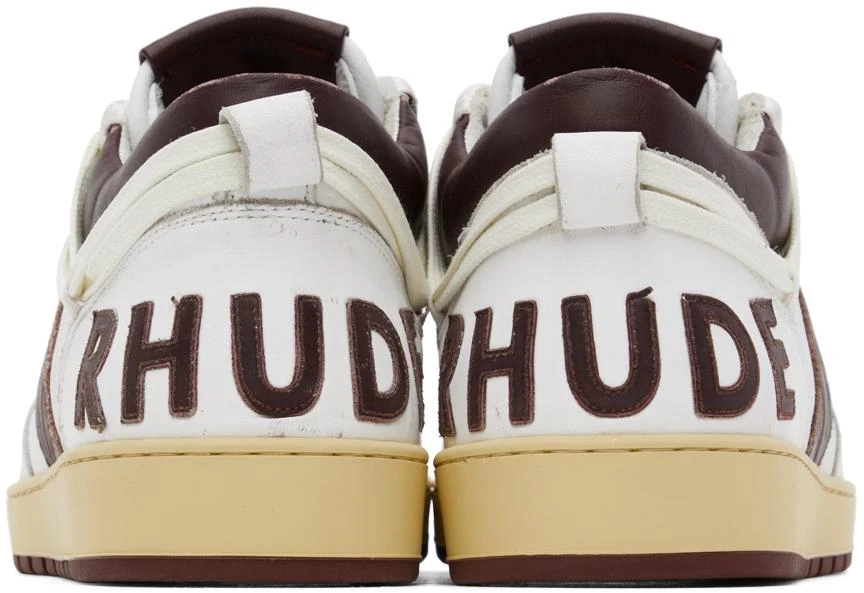 商品Rhude|White & Brown Rhecess Low Sneakers,价格¥1283,第2张图片详细描述