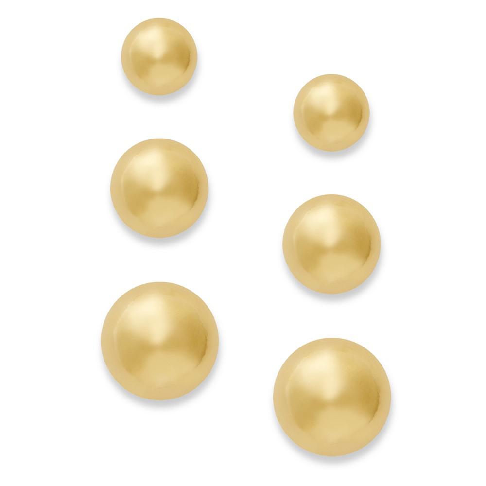 18k Gold over Sterling Silver Earrings Set, Stud Earrings商品第1张图片规格展示