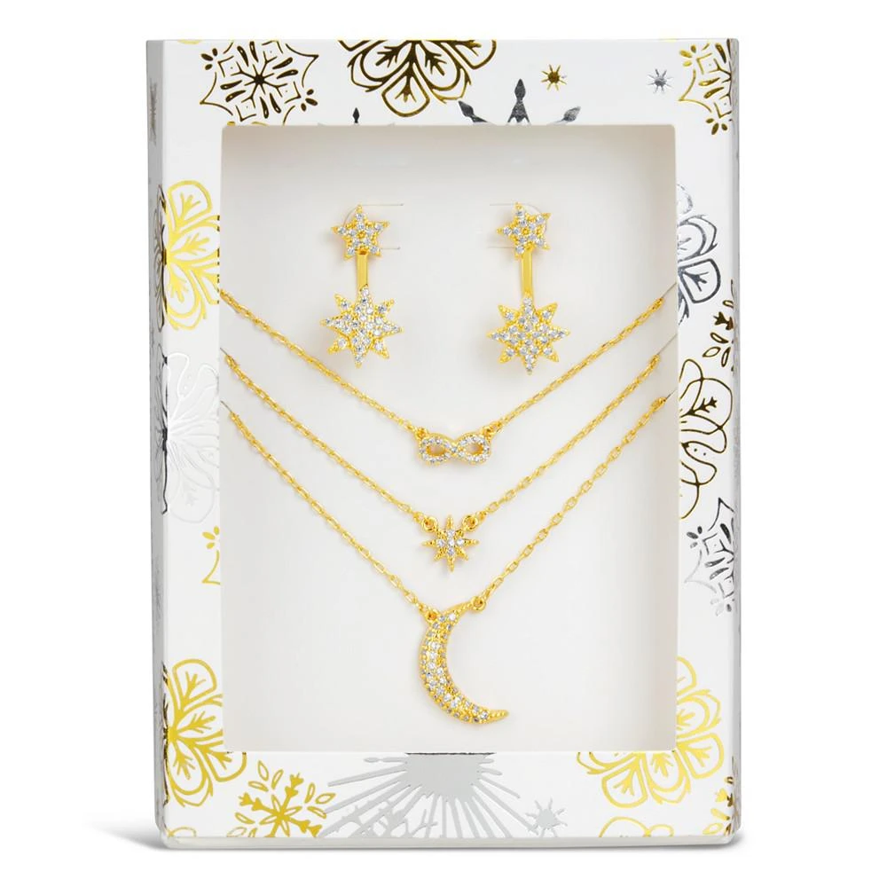 商品Sterling Forever|Cubic Zirconia Snowflake Stud Earring and Layered Necklace Peace & Joy Gift Set,价格¥505,第1张图片