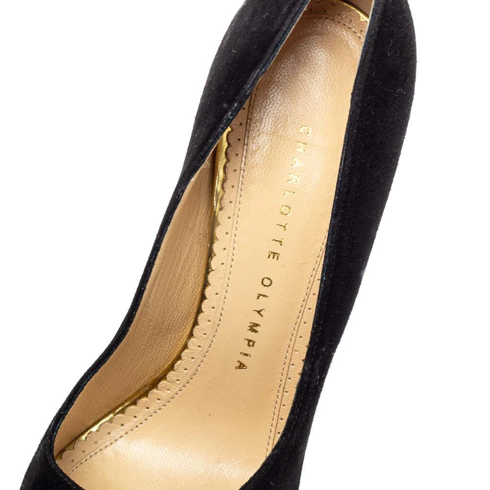 Charlotte Olympia Black Suede Dolly Platform Pumps Size 37 商品