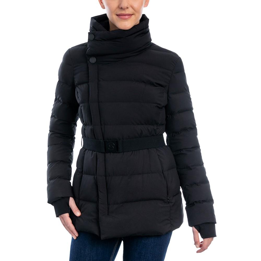Women's Asymmetric Belted Packable Down Puffer Coat商品第2张图片规格展示